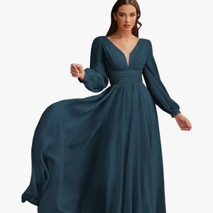 Elegant Teal Evening Gown